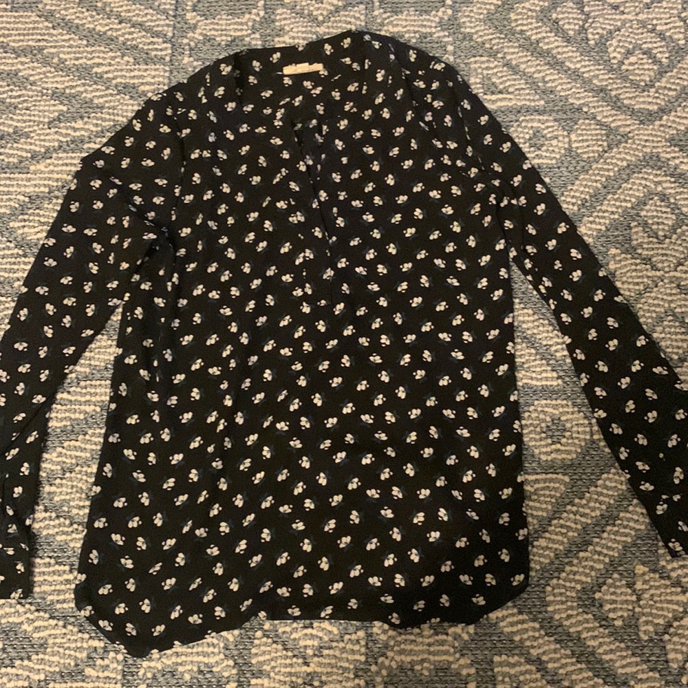 Maison Jules XS Blouse, New condition, Black with flowers